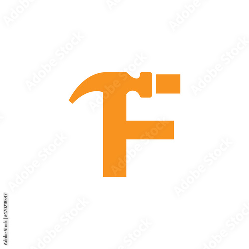 Initial Letter F Hammer Logo Design Inspiration