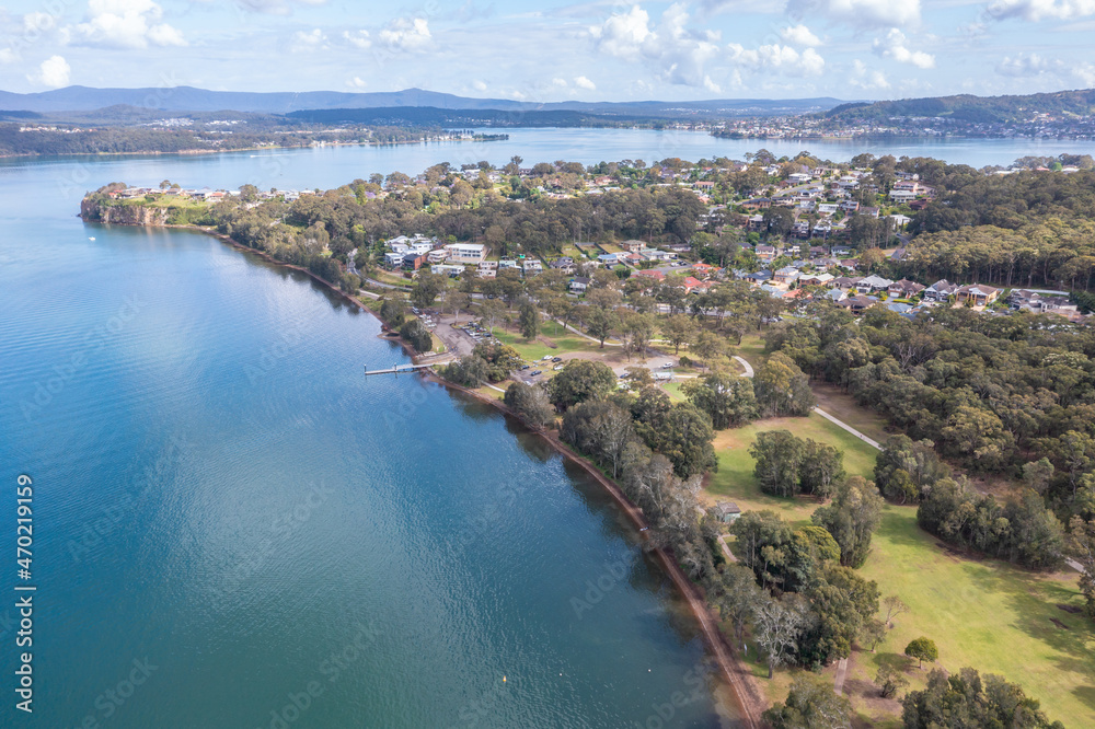 Aerial View Croudace Bay to Eleebana - Lake Macquarie Newcastle NSW Australia
