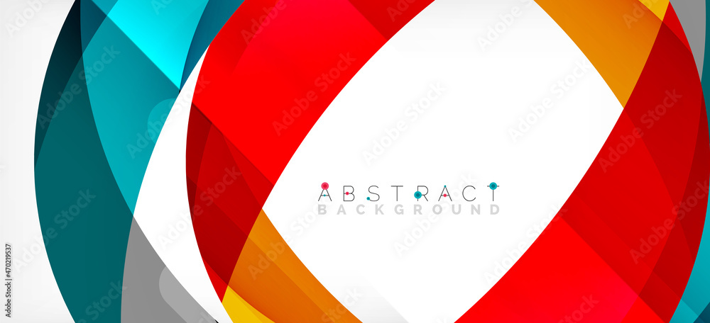 Geometric abstract background. Circle created with overlapping color shapes. Vector Illustration For Wallpaper, Banner, Background, Landing Page Geometric abstract background. Circle created with overlapping color shapes. Vector Illustration For Wallpaper, Banner, Background, Landing Page