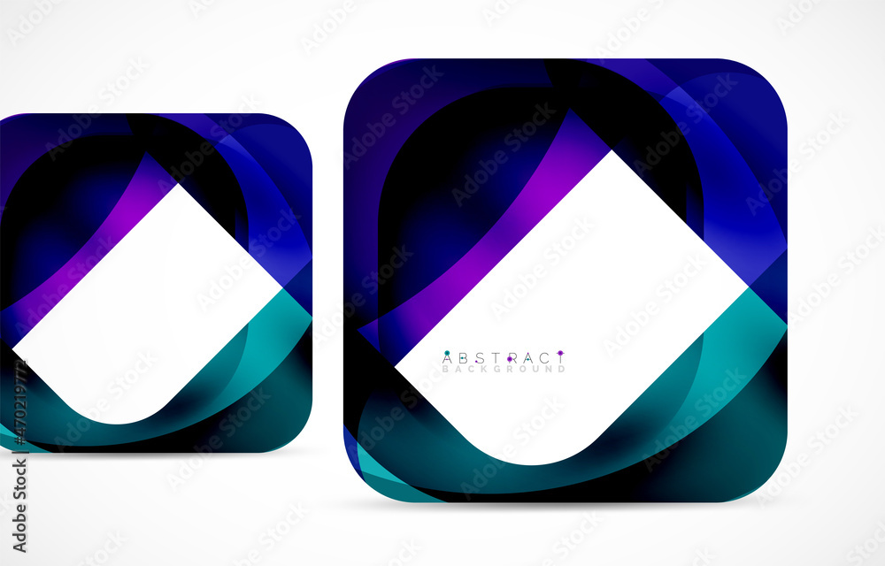 Minimal background. Abstract square shape with round corners created with wavy forms. Vector Illustration For Wallpaper, Banner, Background, Landing Page Minimal background. Abstract square shape with round corners created with wavy forms. Vector Illustration For Wallpaper, Banner, Background, Landing Page