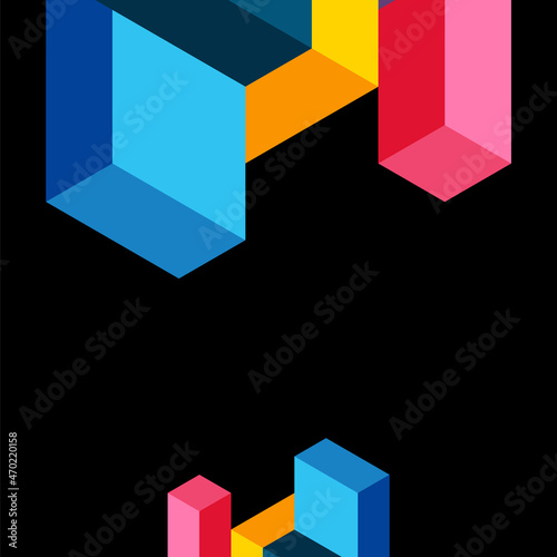 Abstract background. 3d cubes, cubic elements and blocks. Techno or business concept for wallpaper, banner, background, landing page