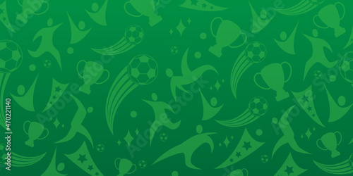 Football Pattern Background, Vector illustration in flat style. football cup, stylish background gradient, vector illustration.