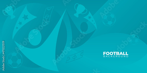 Football Pattern Background, Vector illustration in flat style. football cup, stylish background gradient, vector illustration.