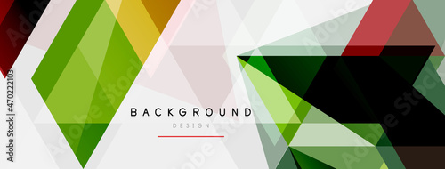 Color triangles composition, geometric abstract background. Techno or business concept, pattern for wallpaper, banner, background, landing page