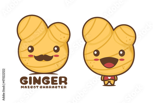 cute ginger cartoon mascot illustration