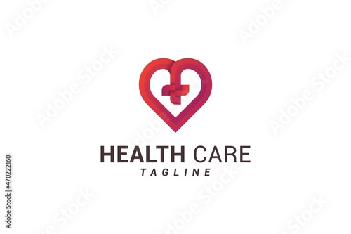 Health care Medical Love red colour logo