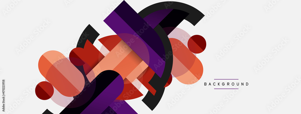 Round geometric shapes lines and circles. Vector template for wallpaper banner background or landing page Round geometric shapes lines and circles. Vector template for wallpaper banner background or landing page