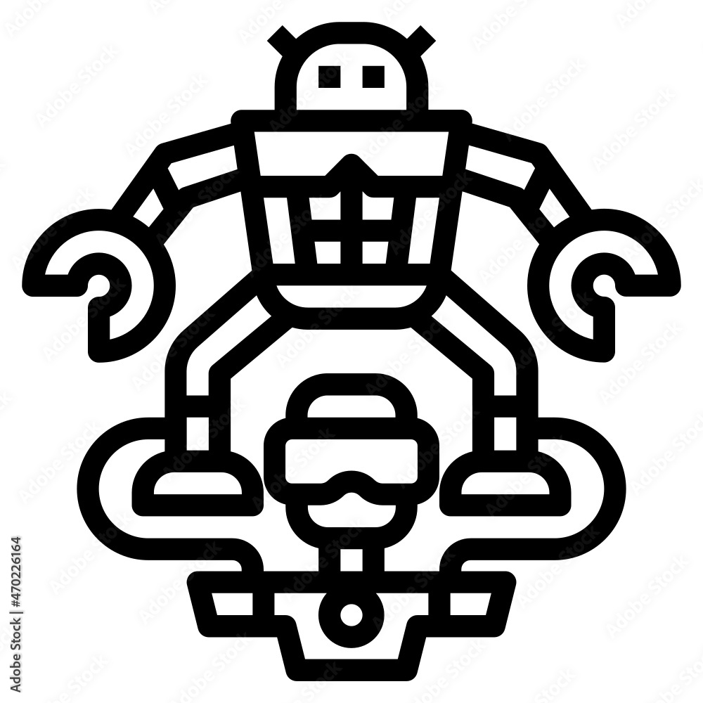 Obraz premium Robot line icon