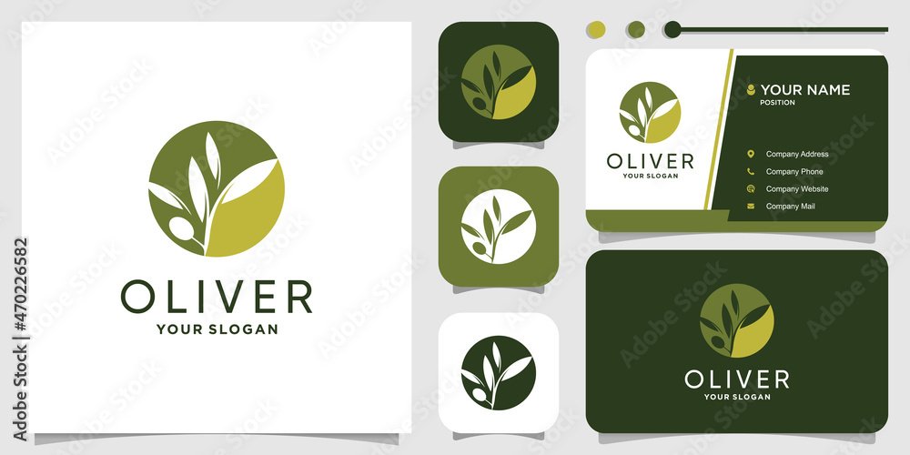 Oliver logo concept with creative abstract style Premium Vector