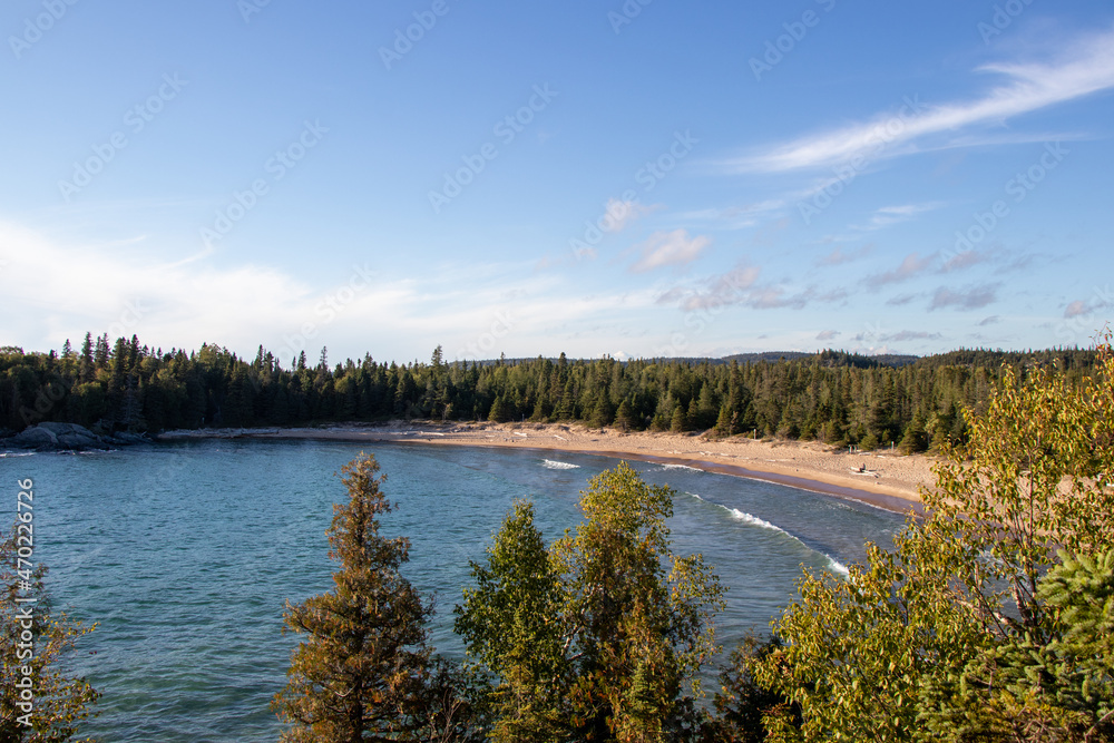 beach on Lake Superior at Pukawaska National Park