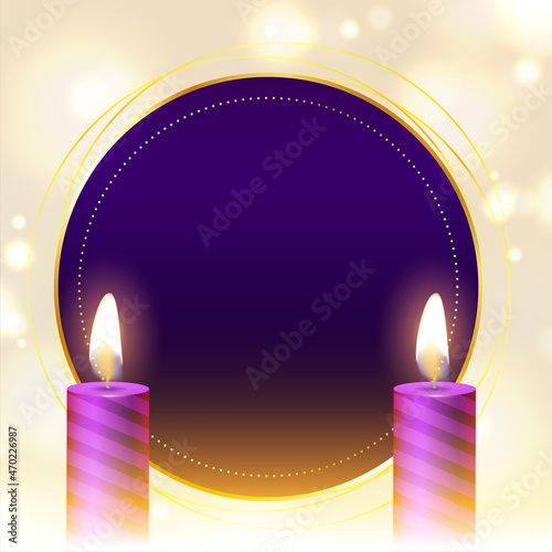nice advent purple candles background with text space