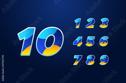 Anniversary Gradient Set Number Background For Celebration