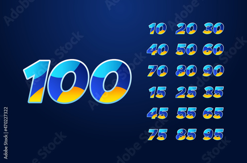 Anniversary Gradient Set Number Background For Celebration