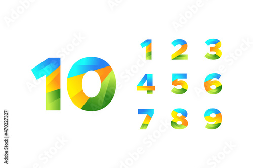Anniversary Gradient Set Number Background For Celebration