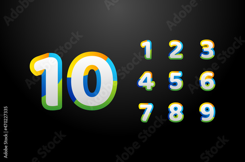 Anniversary Gradient Set Number Background For Celebration