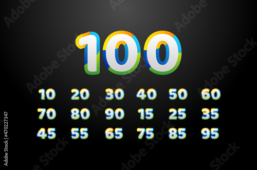 Anniversary Gradient Set Number Background For Celebration