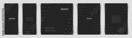 Set of banners with abstract circle background. 3D spheres. Square mnimalistic banner template. Vector illustration with mesh gradients.