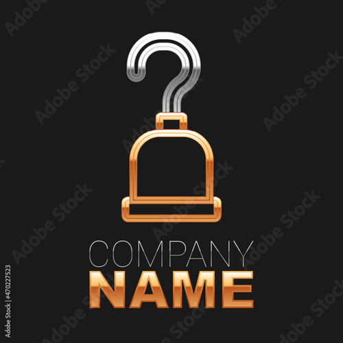 Line Pirate hook icon isolated on black background. Happy Halloween party. Colorful outline concept. Vector