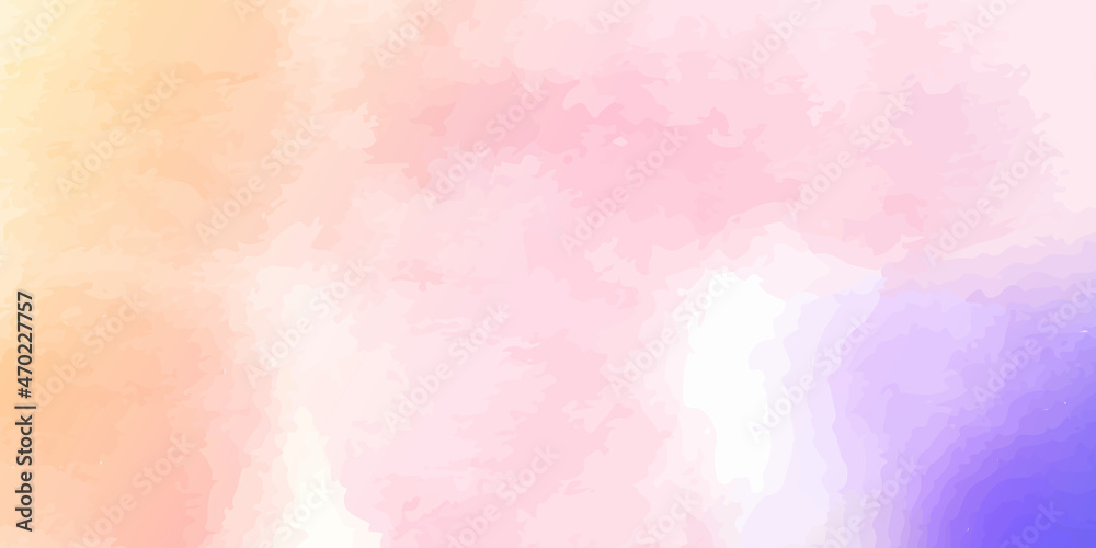 Abstract hand painted multi color pastel watercolor background with abstract cloudy sky concept with color splash design and fringe bleed stains and blobs