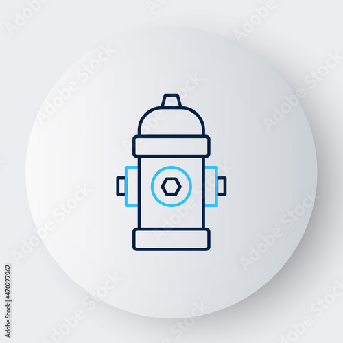 Line Fire hydrant icon isolated on white background. Colorful outline concept. Vector
