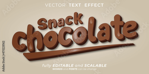 Editable text effect chocolate 3d effect font style concept