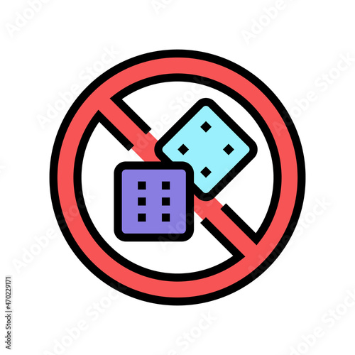gambling game addiction color icon vector. gambling game addiction sign. isolated symbol illustration