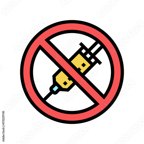 heroin drug syringe addiction color icon vector. heroin drug syringe addiction sign. isolated symbol illustration