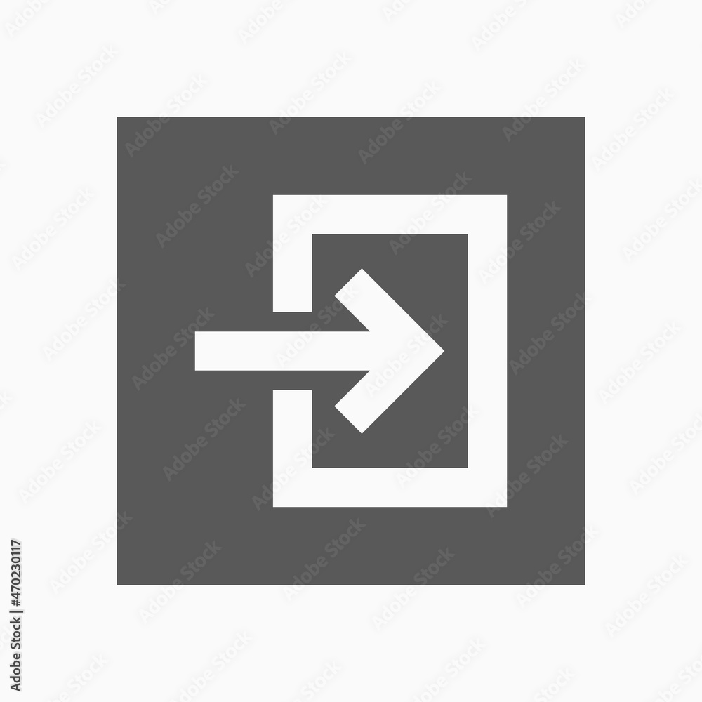 entrance icon, arrow in vector entrance icon, arrow in vector