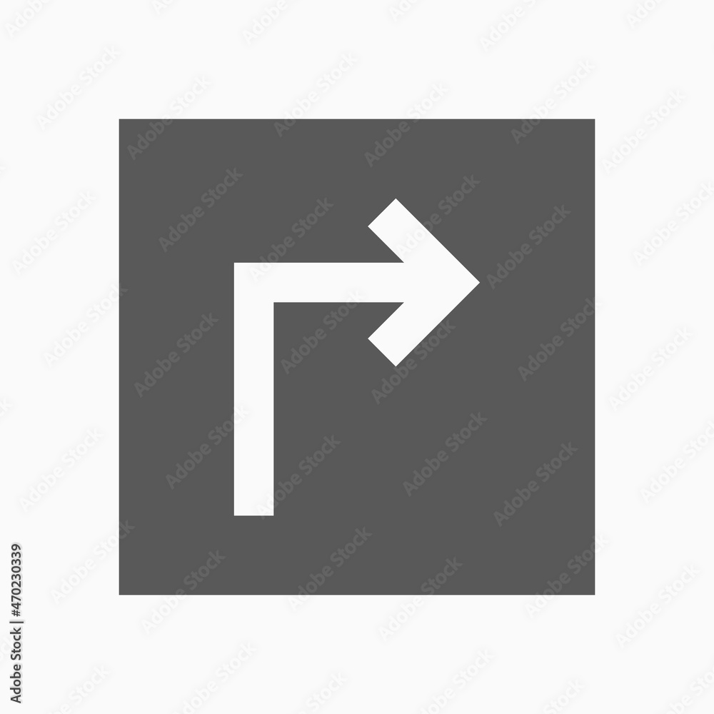arrow turn right icon, turn right vector arrow turn right icon, turn right vector