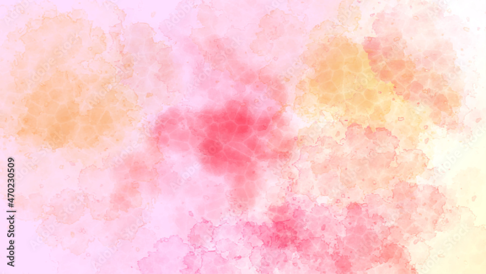 abstract watercolor background with watercolor splashes. Freeze motion of colorful color powder and red, yellow , ink, pink exploding on white background. 