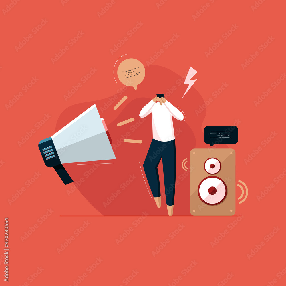 human suffering of noise pollution, stop noise pollution, speakers