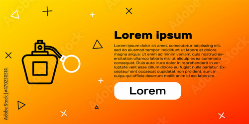 Line Perfume icon isolated on yellow background. Colorful outline concept. Vector