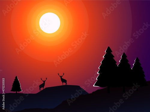 sunrise in mountains  sunset in mountains  sunset and sunrise background  deer background in beautiful  beautiful sky