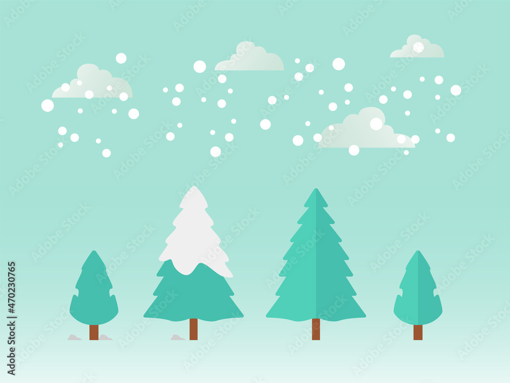 winter landscape with trees and snow winter landscape with trees and snow
