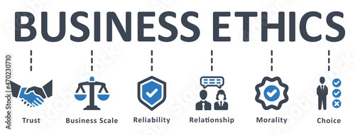 Business ethics icon - vector illustration . business, ethics, behavior, responsibility, trust, reputation, goal, infographic, template, presentation, concept, banner, pictogram, icon set, icons .