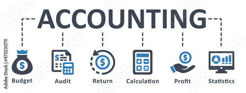 Accounting icon - vector illustration . Audit, Statistics, Ledger, Balance, Budget, Revenue, tax, calculation, infographic, template, presentation, concept, banner, pictogram, icon set, icons .