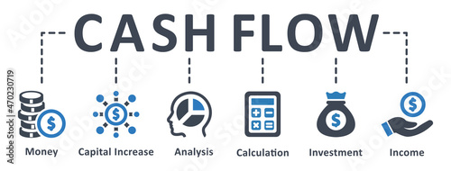 Cash Flow icon - vector illustration . investment, profit, income, money, cash flow, infographic, template, presentation, concept, banner, pictogram, icon set, icons . photo