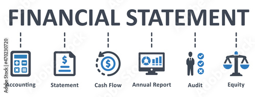Financial statement icon - vector illustration . statement, balance sheet, audit, accounting, report, income, infographic, template, presentation, concept, banner, pictogram, icon set, icons .