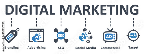 Digital marketing icon - vector illustration . digital, marketing, advertising, promotion, viral, social media, infographic, template, presentation, concept, banner, pictogram, icon set, icons .