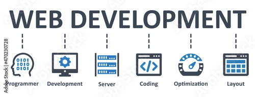 Web development icon - vector illustration . website, coding, development, optimization, layout, programing, infographic, template, presentation, concept, banner, pictogram, icon set, icons .