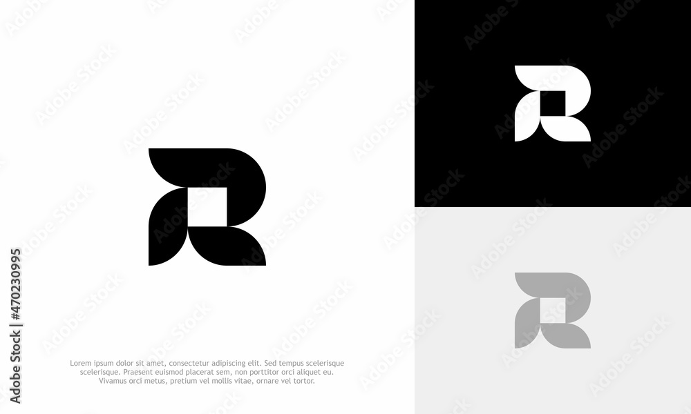 Letter R logo. Icon design. Template elements. Geometric abstract logos Letter R logo. Icon design. Template elements. Geometric abstract logos