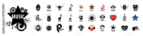 A set of vector logos Music on a white background