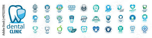 A set of vector logos Dentistry on a white background