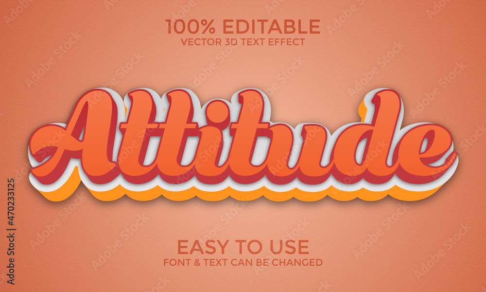 Attitude 3d text effect 2 part 3d