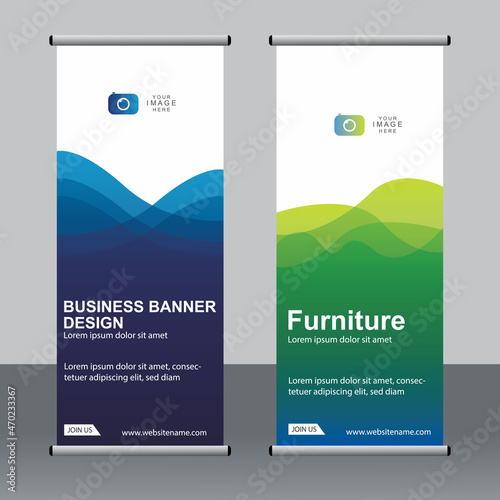 Business banner roll up set standee banner template Modern banner.