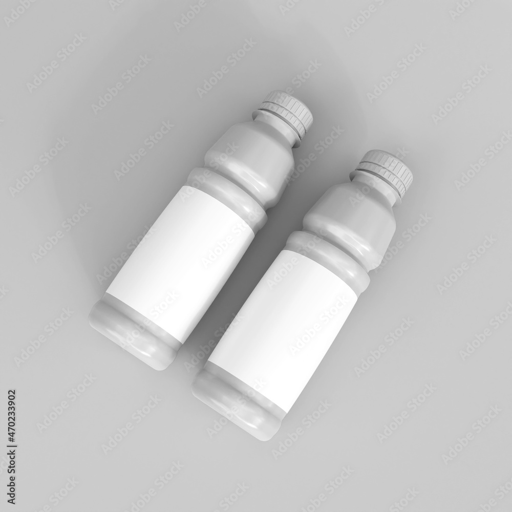 Plastic bottle mockup. Template for mock up your design. 3d illustration Plastic bottle mockup. Template for mock up your design. 3d illustration