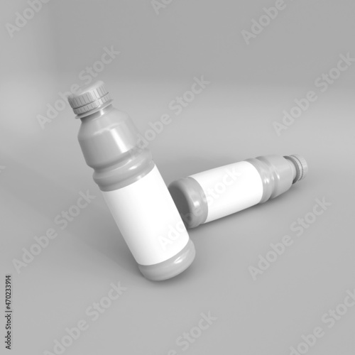 Plastic bottle mockup. Template for mock up your design. 3d illustration