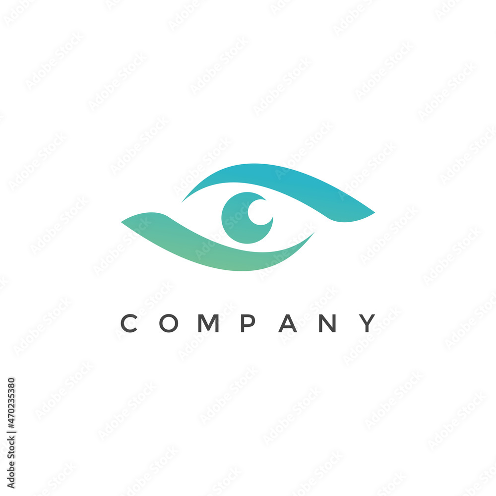 Modern eye watching logo vector design illustration for your company or business Modern eye watching logo vector design illustration for your company or business