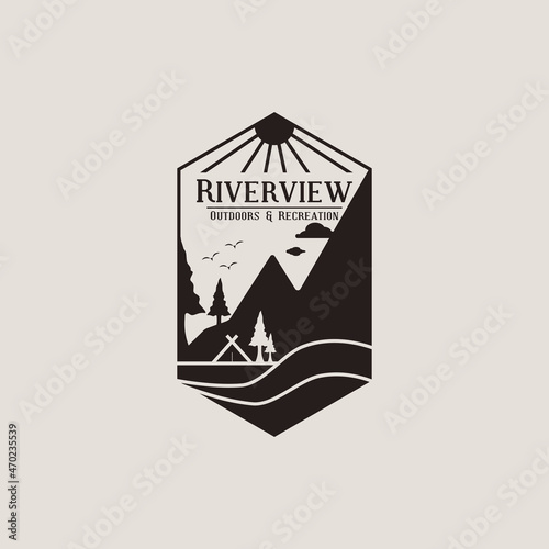 Mountain camp logo vector illustration design for your company or business