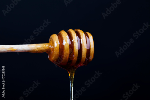 current thick and delicious sweet honey, close up